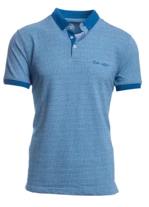 Polo manches motif jacquard