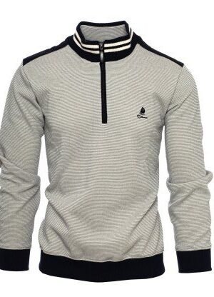 Sweat zippe a fines rayures