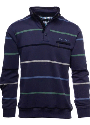 Sweat col zip et boutons